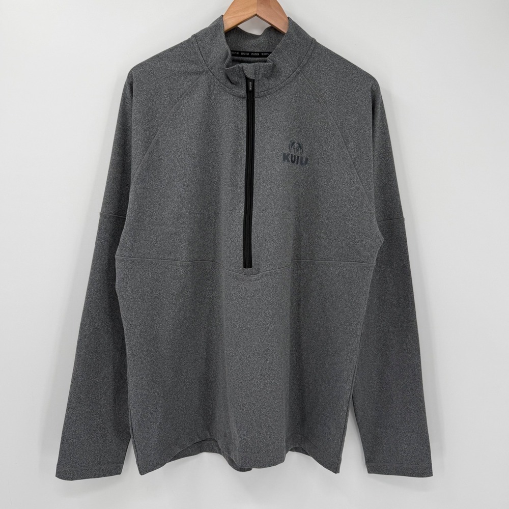 KUIU Men's XL Half Zip Pullover Gray Stretch Performance Jacket